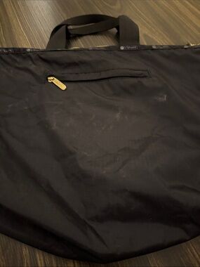 Lesportsac Black Duffel Tote with Gold Hardware